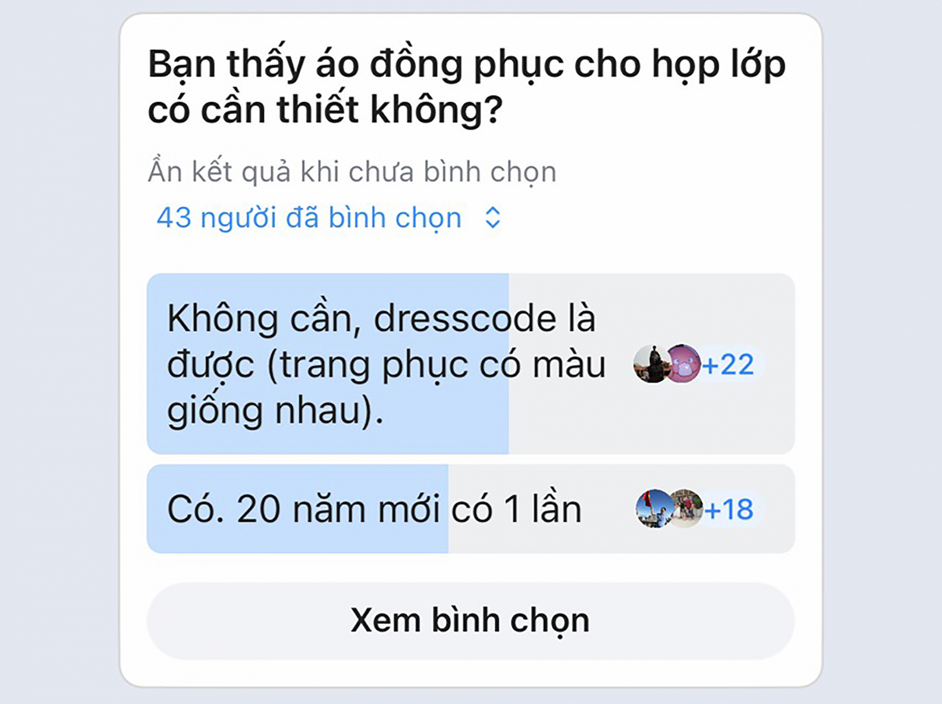 Không phải lúc nào, ở các nhóm lớp cũng có sự đồng tình về việc bỏ đồng phục lớp.