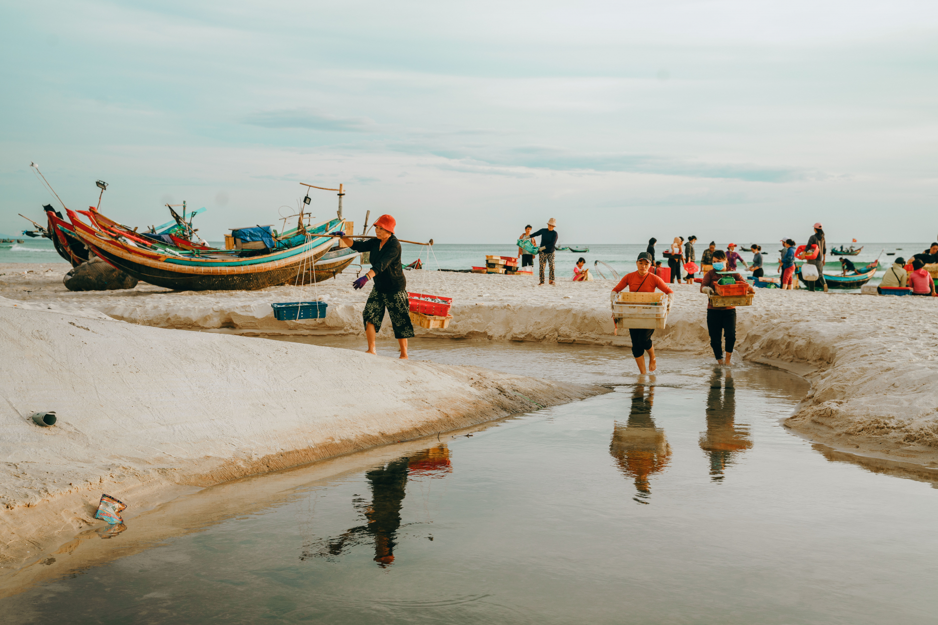 Những gánh cá sớm.