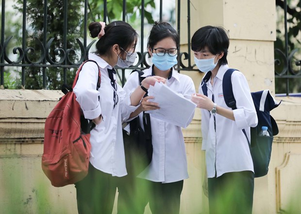 Thí sinh dự thi tốt nghiệp trung học phổ thông. (Ảnh: TTXVN)