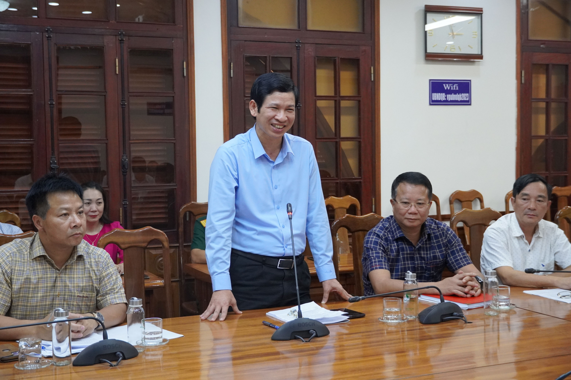 Đồng chí Phó Chủ tịch UBND tỉnh Hồ An Phong phát biểu tại buổi làm việc.