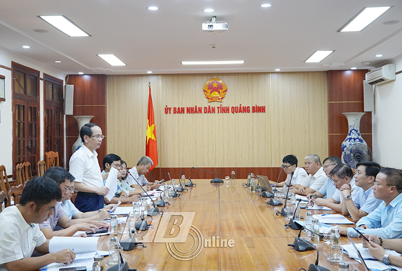 Đồng chí Phó Chủ tịch UBND tỉnh Phan Mạnh Hùng phát biểu tại buổi làm việc.