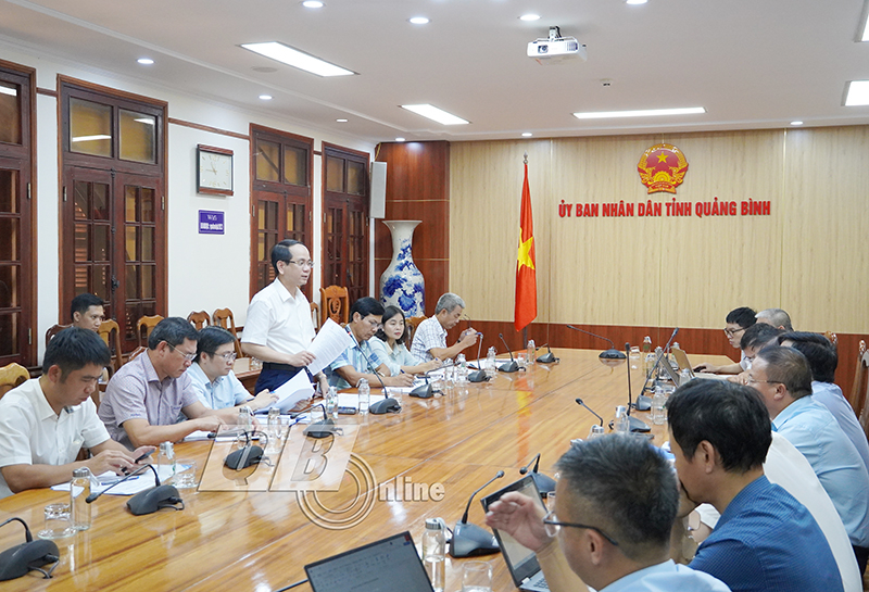 Đồng chí Phó Chủ tịch UBND tỉnh Phan Mạnh Hùng phát biểu kết luận buổi làm việc.