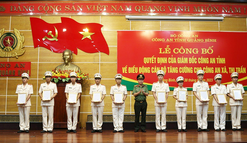 Công an tỉnh điều động cán bộ tăng cường cho Công an các xã, thị trấn trên địa bàn tỉnh năm 2023.