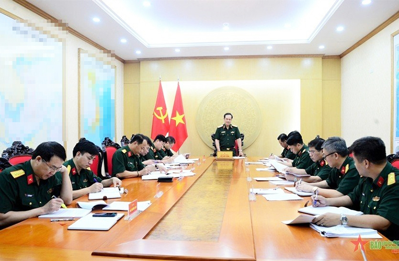 Thượng tướng Vũ Hải Sản, Ủy viên Trung ương Đảng, Thứ trưởng Bộ Quốc phòng, Trưởng Ban chỉ đạo 167 Bộ Quốc phòng chủ trì buổi làm việc với các cơ quan chức năng Bộ Quốc phòng về việc triển khai thực hiện sắp xếp lại, xử lý nhà, đất thuộc tài sản chuyên dùng, tài sản phục vụ công tác quản lý. 
