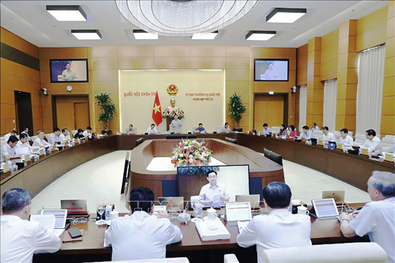 Quang cảnh Phiên họp thứ 25 của Uỷ ban Thường vụ Quốc hội, sáng 14/8/2023. Ảnh: Doãn Tấn/TTXVN