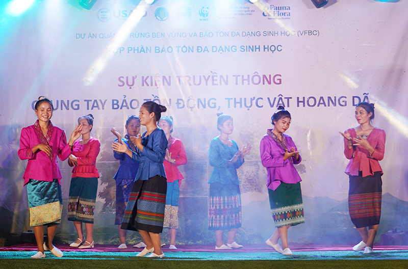 Các tiết mục văn nghệ đều truyền đi thông điệp bảo vệ rừng và động vật hoang dã.