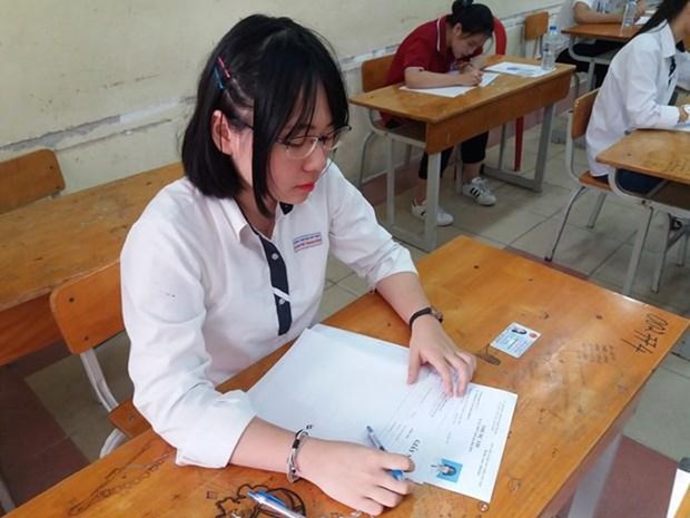 Thí sinh dự thi tốt nghiệp trung học phổ thông. (Ảnh: PV/Vietnam+)