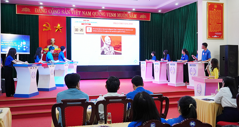 Các thí sinh dự thi vòng chung kết cấp tỉnh Hội thi Olympic tiếng Anh học sinh, sinh viên năm 2023.