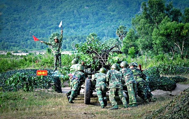 Đơn vị dự bị động viên của Lữ đoàn Pháo Phòng không 226 (Quân khu 9) tham gia diễn tập bắn đạn thật. Ảnh: qdnd.vn