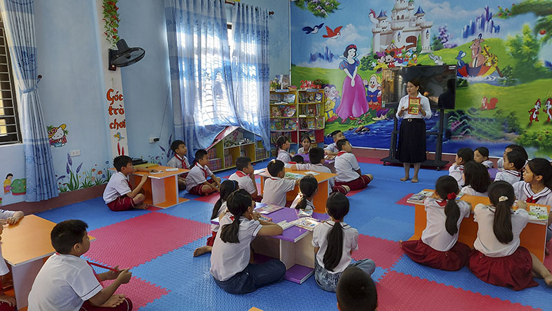 Thư viện, là không gian đọc sách, vui chơi của học sinh sau mỗi  giờ học