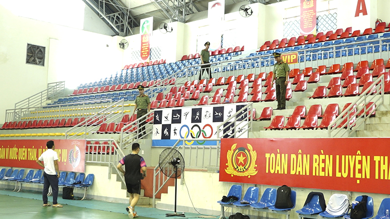 Kiểm tra điều kiện bảo đảm tại những nơi diễn ra các môn thi đấu trong khuôn khổ hội thao.