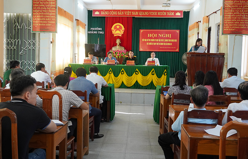 Tổ đại biểu HĐND tỉnh tiếp xúc cử tri tại phường Quảng Thọ, TX. Ba Đồn. 