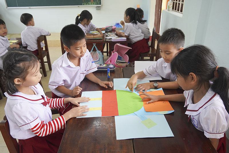 Với phương pháp dạy học mới, HS được làm việc nhóm và tự tay làm nên những sản phẩm ấn tượng.