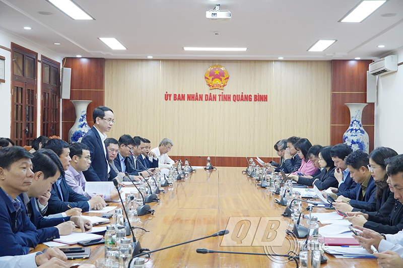 Đồng chí Phó Chủ tịch UBND tỉnh Phan Mạnh Hùng phát biểu tại buổi làm việc