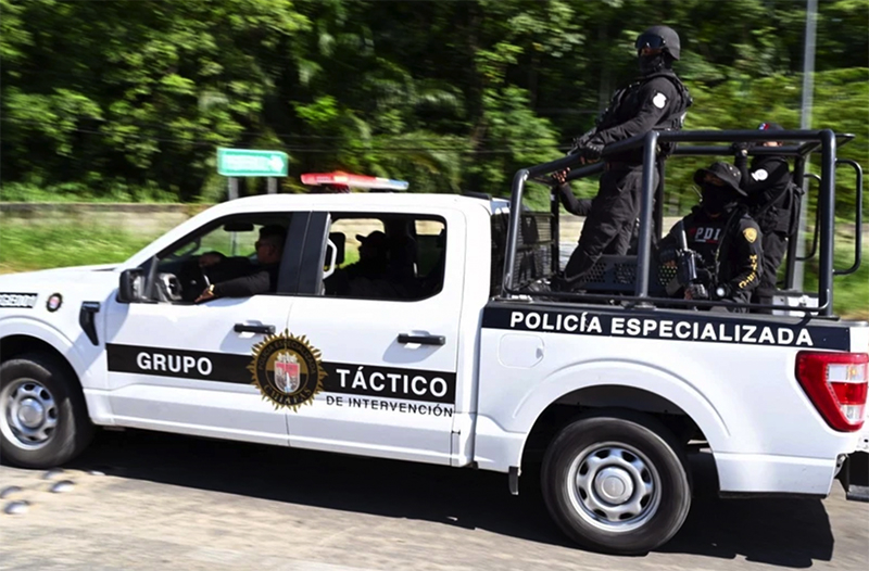 Cảnh sát Mexico tuần tra tại Palenque, bang Chiapas, ngày 21/10/2023. (Ảnh: AFP/TTXVN)