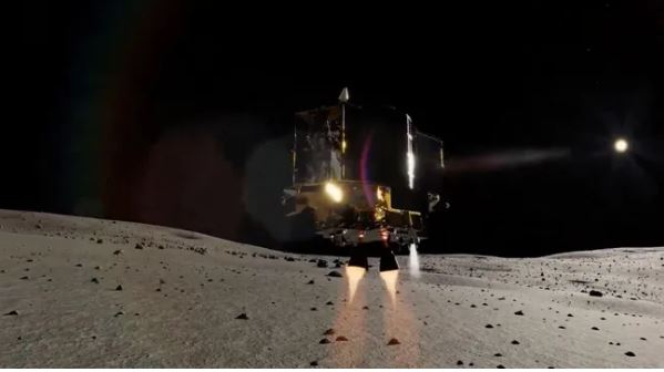 Hình ảnh cho thấy tàu SLIM của Nhật Bản hạ cánh trên Mặt Trăng. Ảnh: JAXA