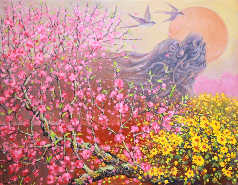Mùa xuân mới. Tranh: Lương Sáng