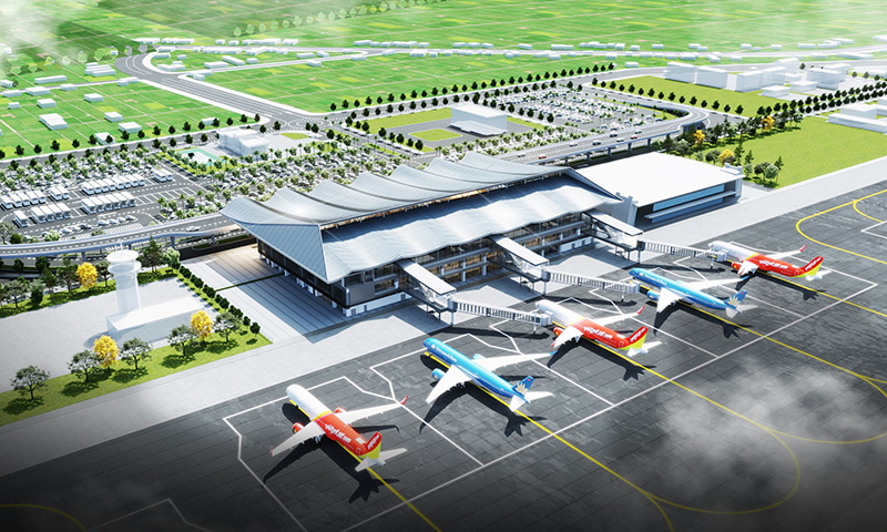 Phối cảnh sân bay Đồng Hới.
