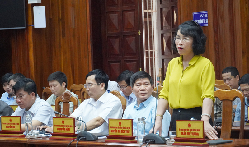 Đại biểu phát biểu tại phiên họp.