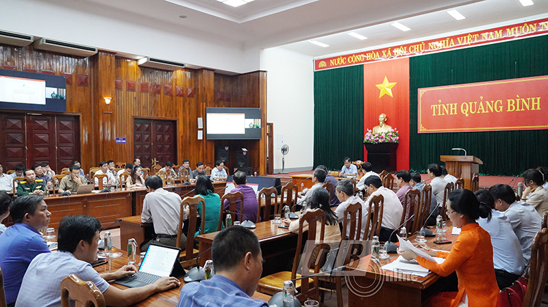 Toàn cảnh hội nghị tại điềm cầu tỉnh Quảng Bình.