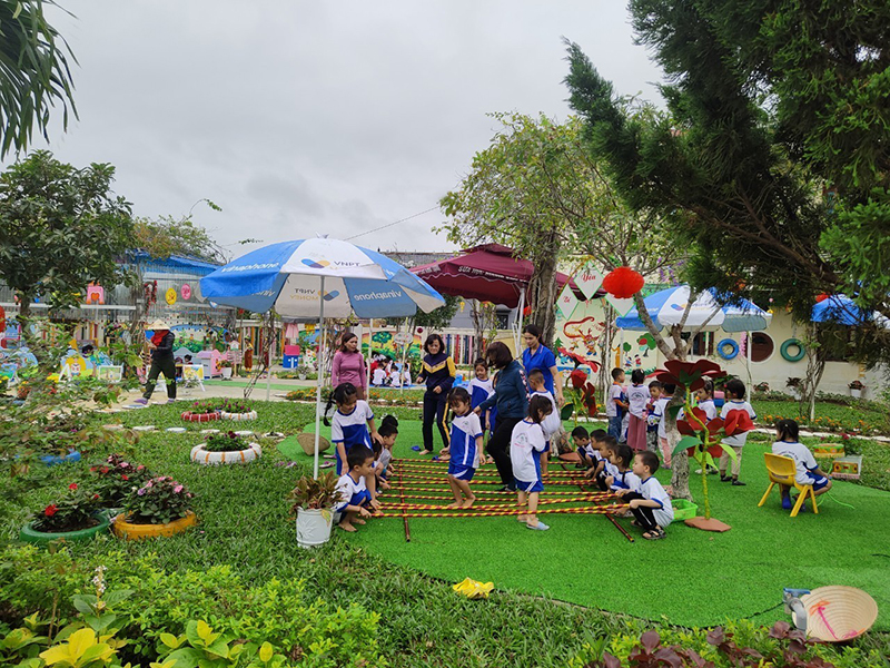 Không gian xanh, sạch, đẹp tại Trường mầm non Mai Thủy.