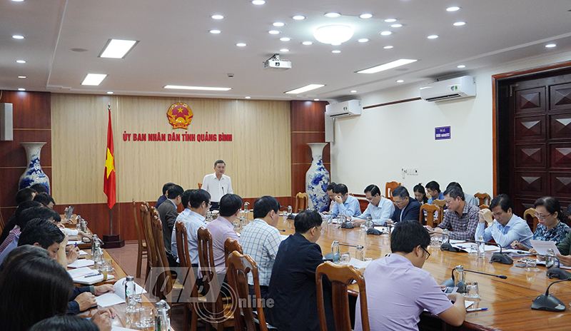 Đồng chí Phó Chủ tịch UBND tỉnh Phan Phong Phú phát biểu kết luận tại cuộc họp.