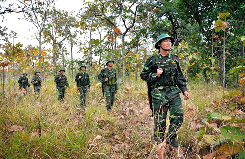 Bộ đội Biên phòng tỉnh Đắk Lắk tuần tra biên giới - Ảnh: vhttdl.daklak.gov.vn