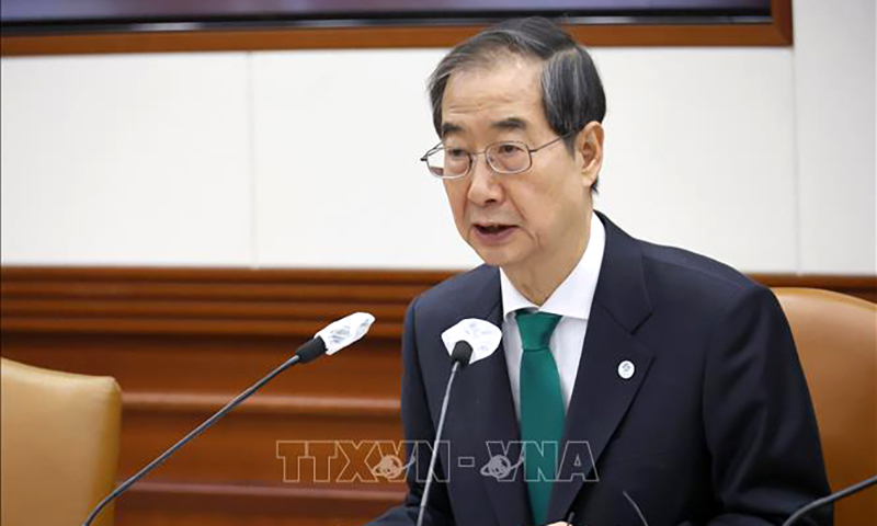 Thủ tướng Hàn Quốc Han Duck-soo. Ảnh: Yonhap/TTXVN