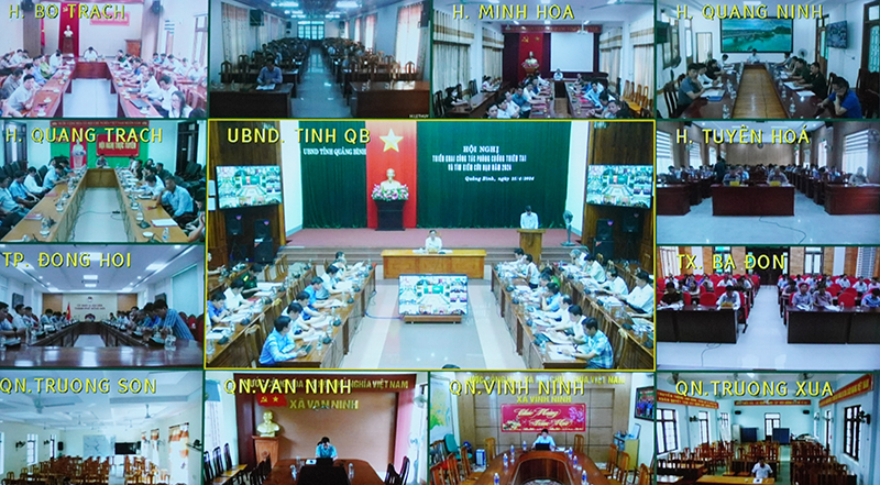 Hội nghị được kết nối trực tuyến tới cấp xã.
