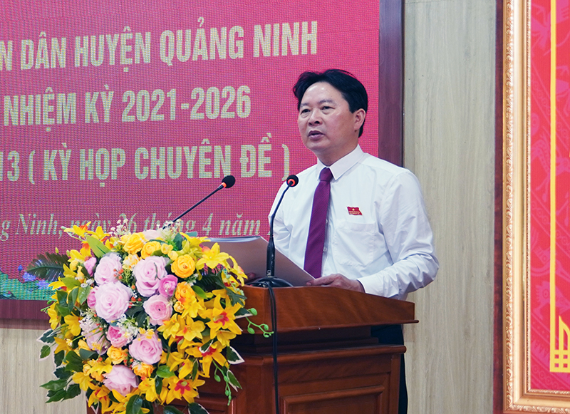 Đồng chí Phạm Trung Đông phát biểu nhận nhiệm vụ.