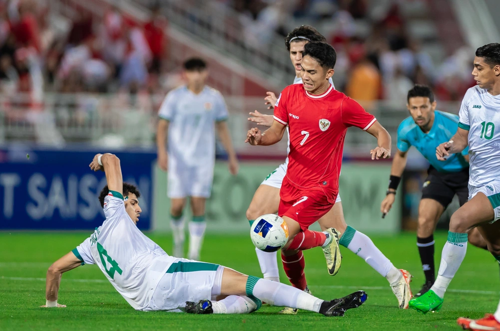 U23 Indonesia thua ngược đầy cay đắng trước U23 Iraq. Ảnh: AFC
