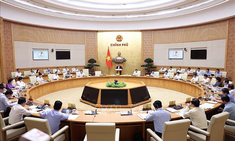 Phiên họp Chính phủ thường kỳ tháng 4 năm 2024. Ảnh: Dương Giang/TTXVN