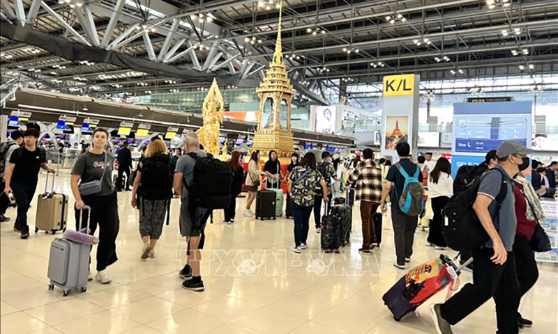 Sân bay Suvarnabhumi tấp nập khách qua lại sáng 9/3/2024 (ảnh tư liệu). 