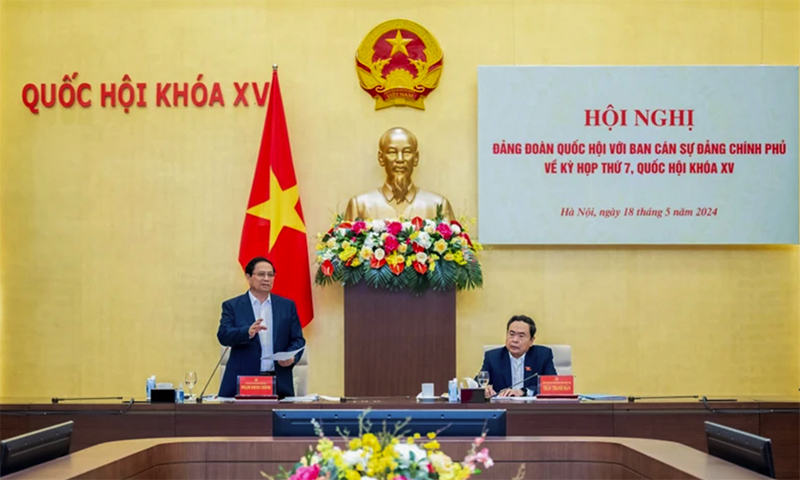 Thủ tướng Phạm Minh Chính phát biểu tại hội nghị. (Ảnh: Duy Linh)