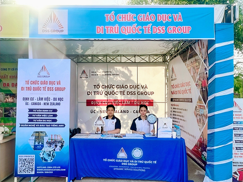 Gian hàng của DSS Group tại Ngày hội việc làm cho thanh niên năm 2024