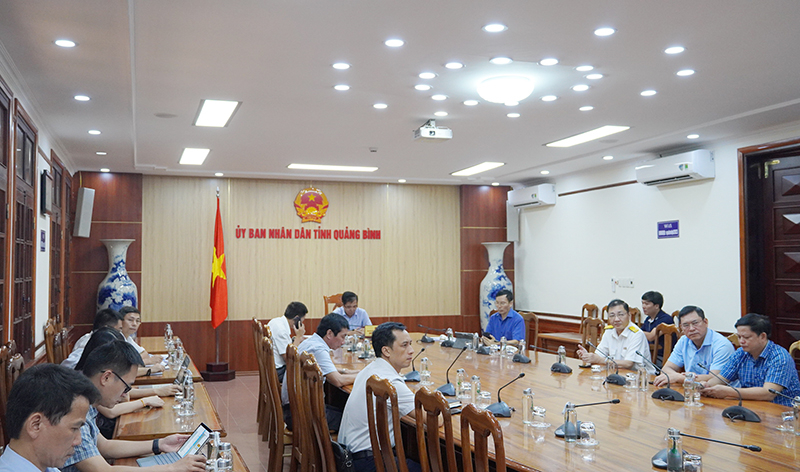 Quang cảnh hội nghị tại điểm cầu Quảng Bình.