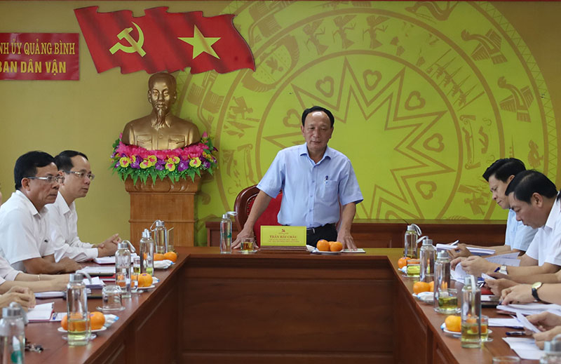  Đồng chí Phó Bí thư Thường trực Tỉnh ủy Trần Hải Châu phát biểu kết luận tại buổi làm việc.