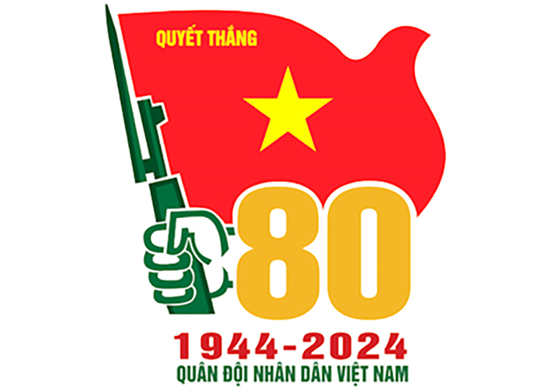 Mẫu Biểu trưng kỷ niệm 80 năm Ngày thành lập Quân đội nhân dân Việt Nam. 