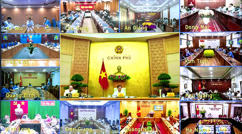 Các điểm cầu địa phương tham dự hội nghị.