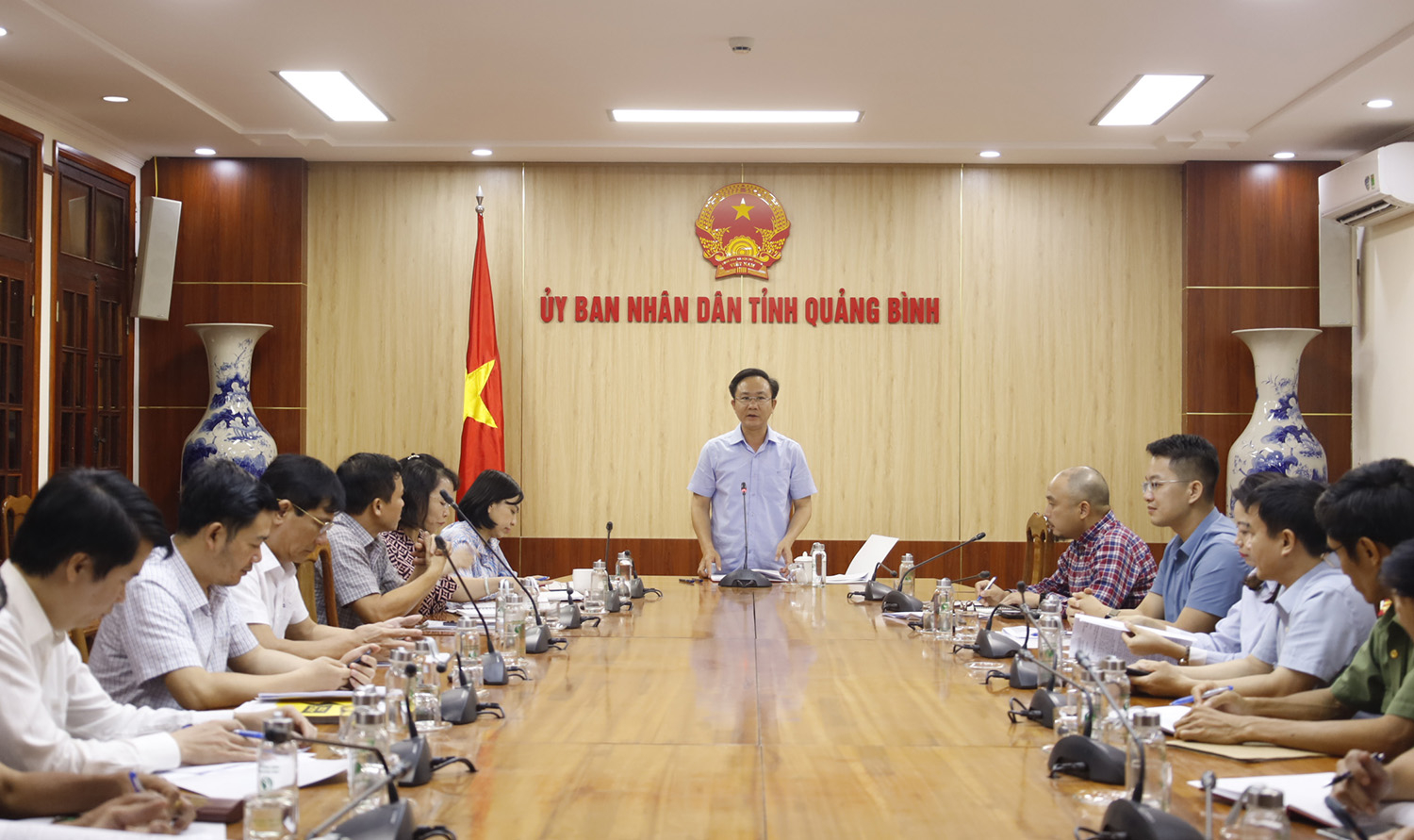 Đồng chí Phó Chủ tịch UBND tỉnh Hoàng Xuân Tân phát biểu tại buổi làm việc.
