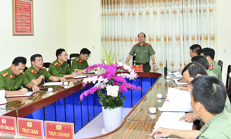 Đoàn công tác Công an tỉnh kiểm tra công tác giam giữ, giáo dục cải tạo can phạm, phạm nhân tại Trại tạm giam, Công an tỉnh.