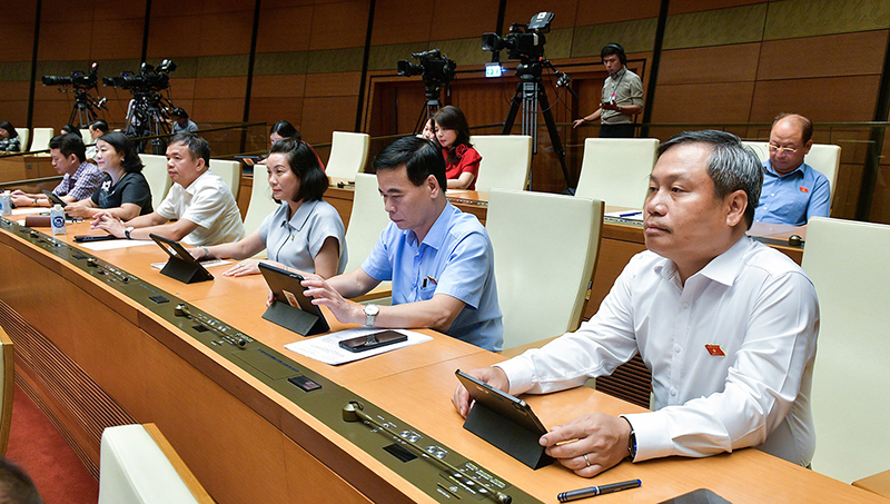 Đoàn ĐBQH tỉnh tham gia phiên họp sáng 25/6/2024