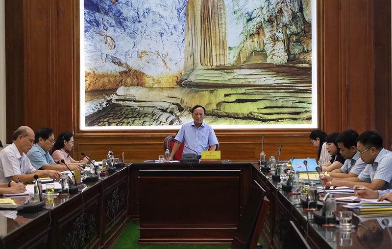 Đồng chí Phó Bí thư Thường trực Tỉnh ủy Trần Hải Châu chủ trì buổi làm việc.