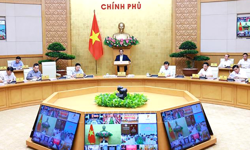 Thủ tướng Phạm Minh Chính chủ trì phiên họp Chính phủ thường kỳ tháng 6/2024. Ảnh: Dương Giang/TTXVN