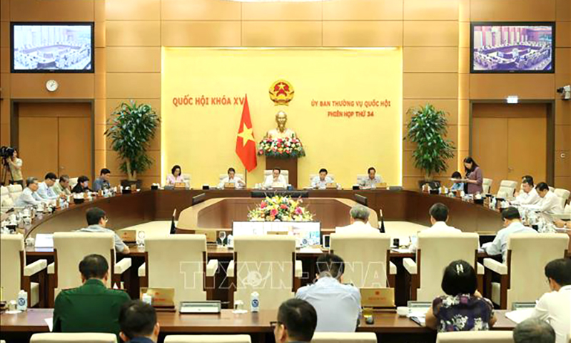 Quang cảnh phiên họp thứ 34 của Ủy ban Thường vụ Quốc hội. Ảnh: An Đăng/TTXVN