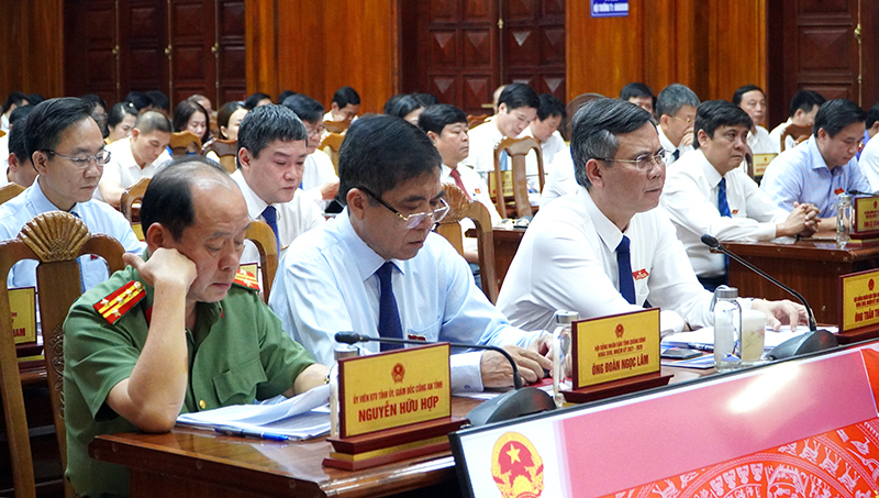 Các đồng chí lãnh đạo tỉnh dự phiên họp