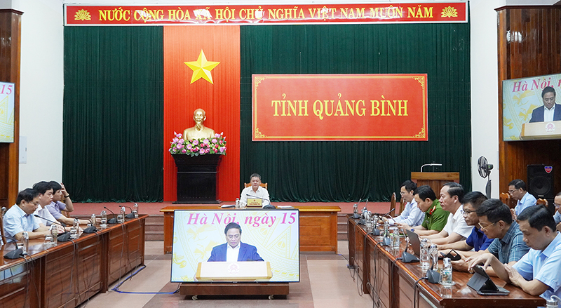 Các đại biểu tham dự tại điểm cầu tỉnh Quảng Bình.