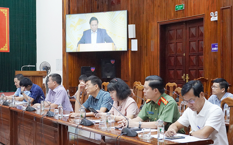 Các đại biểu dự hội nghị tại điềm cầu tỉnh Quảng Bình.