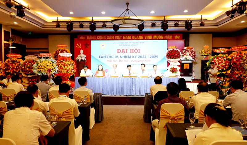 Các đại biểu tham dự tại Đại hội Hội DN tỉnh Quảng Bình khóa IV, nhiệm kỳ 2024 - 2029. 