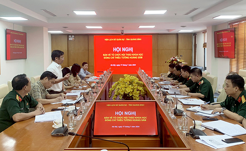 Buổi làm việc giữa tỉnh Quảng Bình với Viện Lịch sử Quân sự liên quan đến hội thảo khoa học về Thiếu tướng Hoàng Sâm